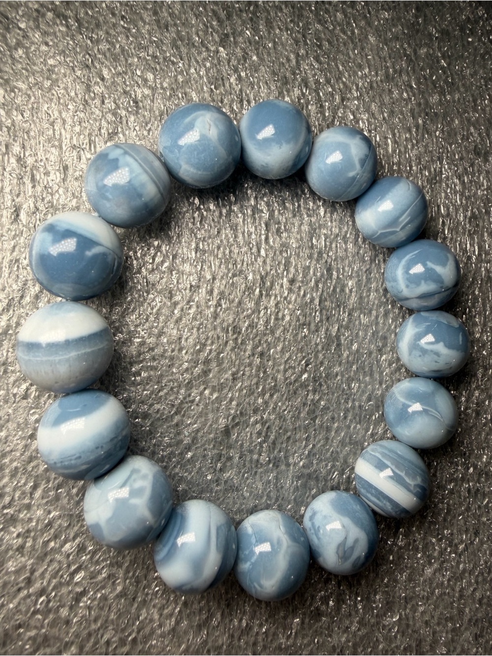 Gorgeous 13MM Blue Opal Natural Crystal Bracelet